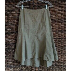 Western Peplum A-Line Lightweight Midi Skirt Women's 4 Tan Boho High Low Prairie